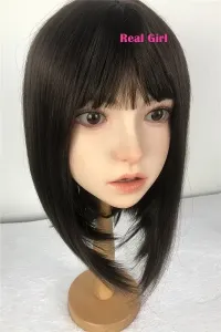 Real Girl（D工場製）D3 軟質シリコン製 可愛い娘 ラブドール頭部単品 M16ボルト採用 140-170CM身長適用 職人メイク 塗装済み 口開閉機能付き リアルな口腔構造